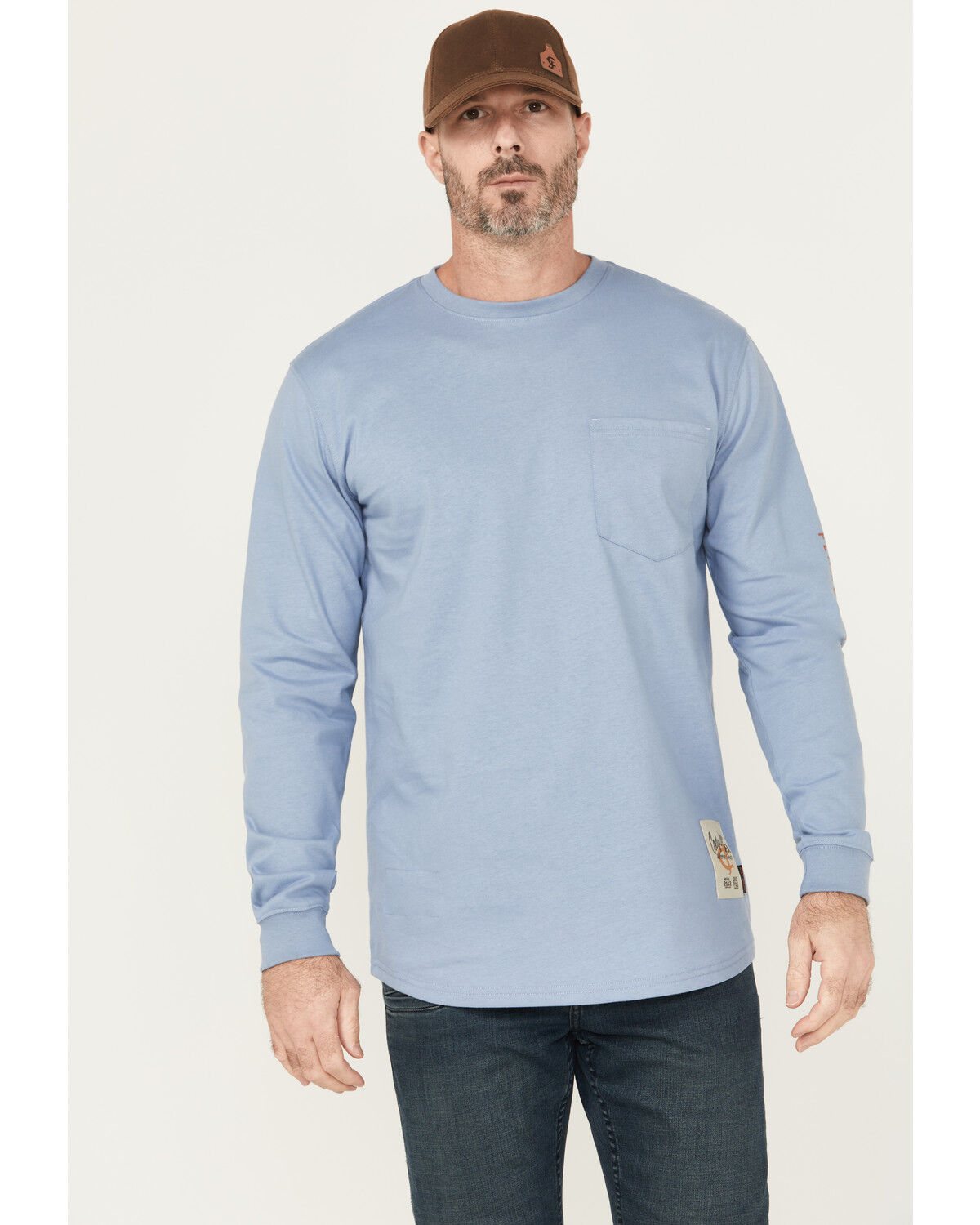 Image #2 - Cody James Men's FR Smoke Em Long Sleeve Graphic Work T-Shirt, Light Blue, hi-res