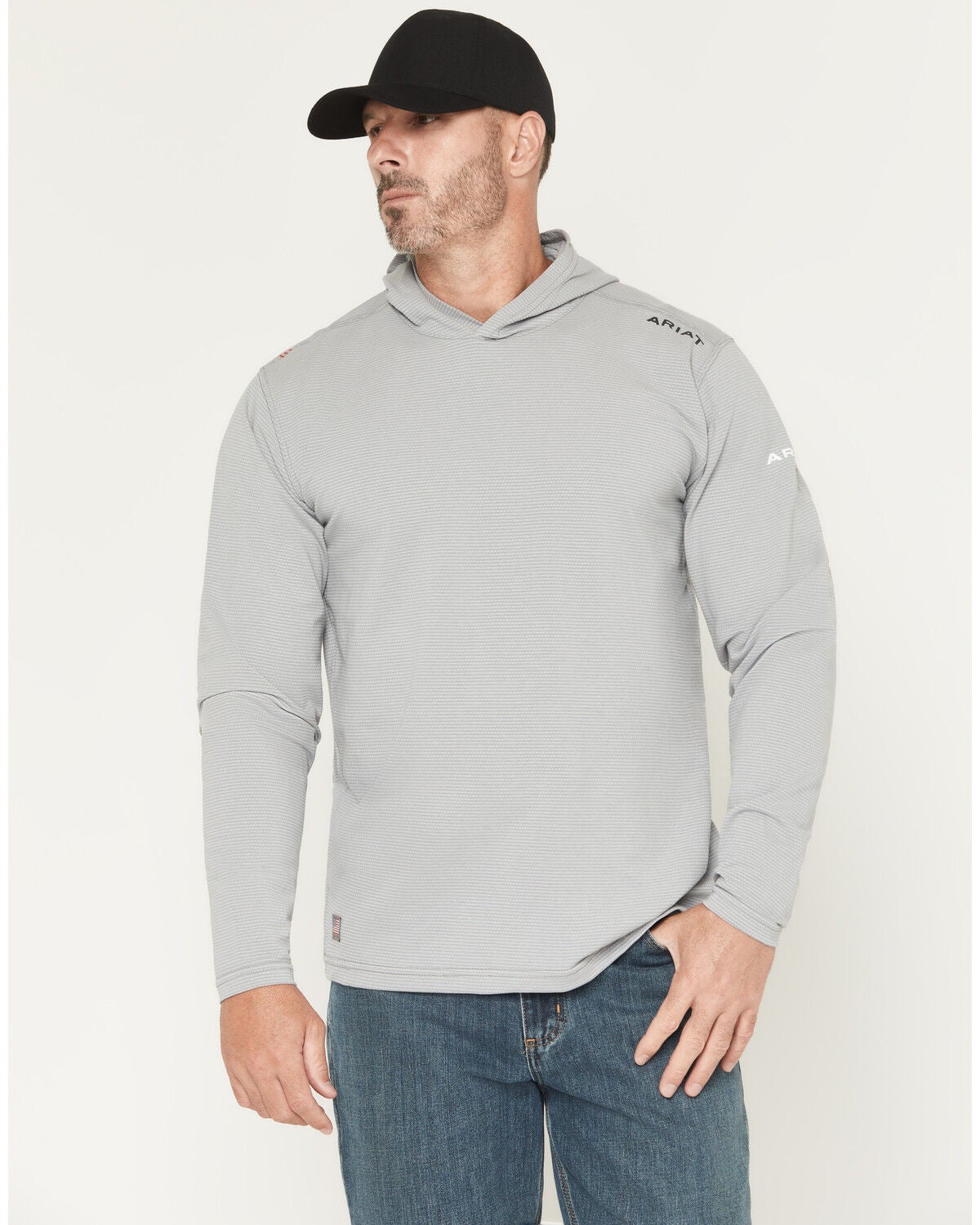 Ariat Men's FR Baselayer Hooded Long Sleeve Work Shirt - Big, Heather Grey, hi-res