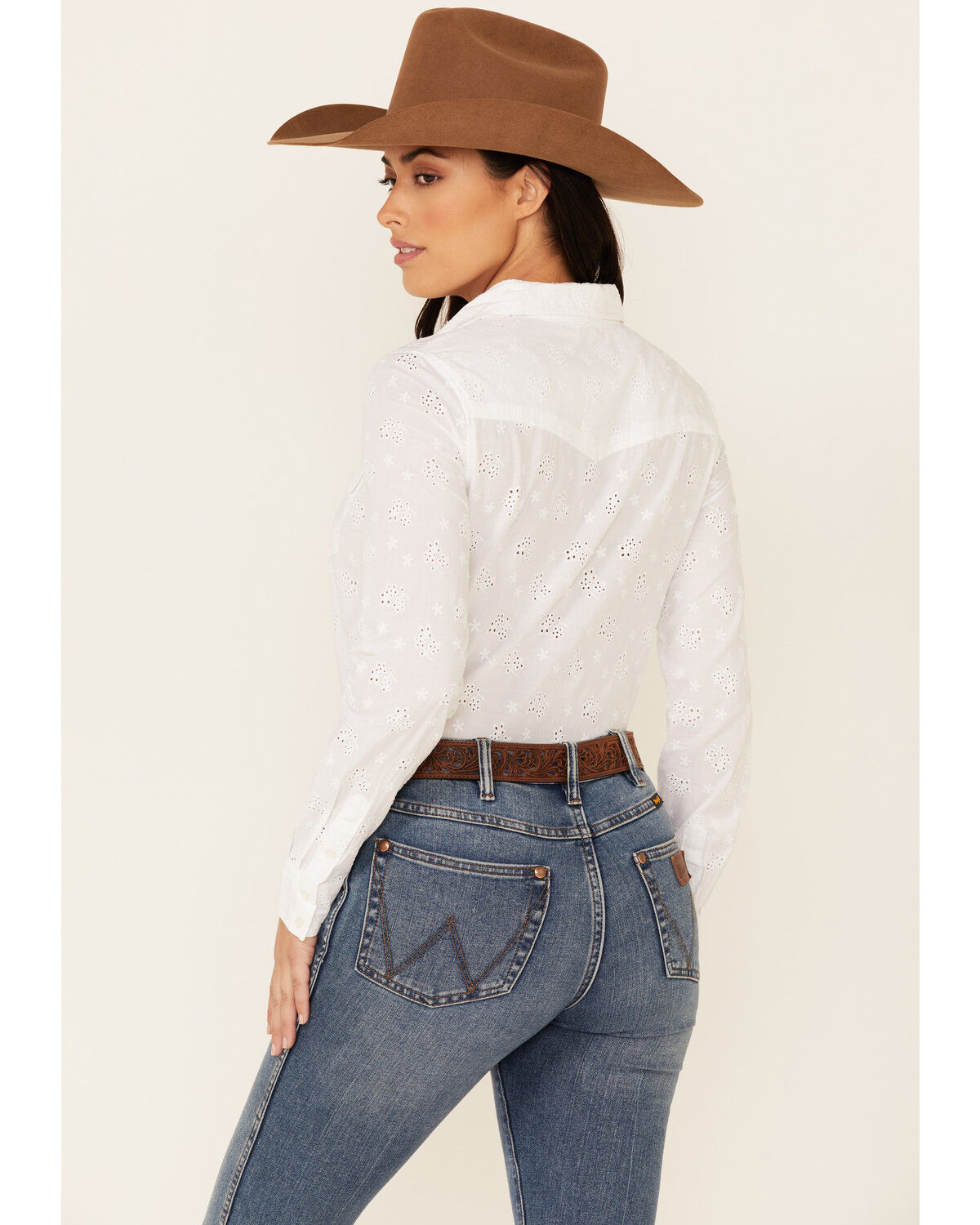 Stetson Women's White Eyelet Solid Long