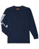 Image #1 - Wrangler Men's FR Logo Sleeve Graphic Long Sleeve Work Shirt - Big , Navy, hi-res