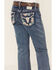 Image #4 - Miss Me Girls' Medium Wash Steer Head Pocket Bootcut Stretch Denim Jeans, Blue, hi-res