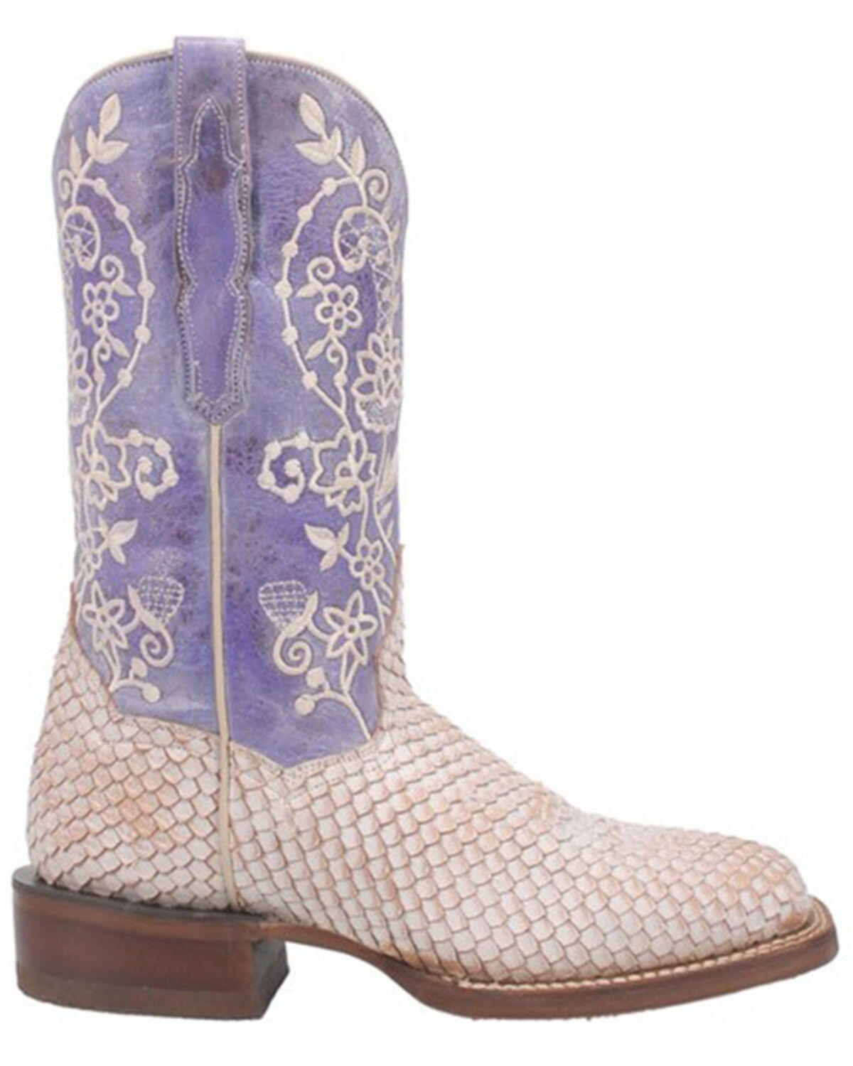Image #2 - Dan Post Women's White Sands Western Boots - Broad Square Toe, White, hi-res