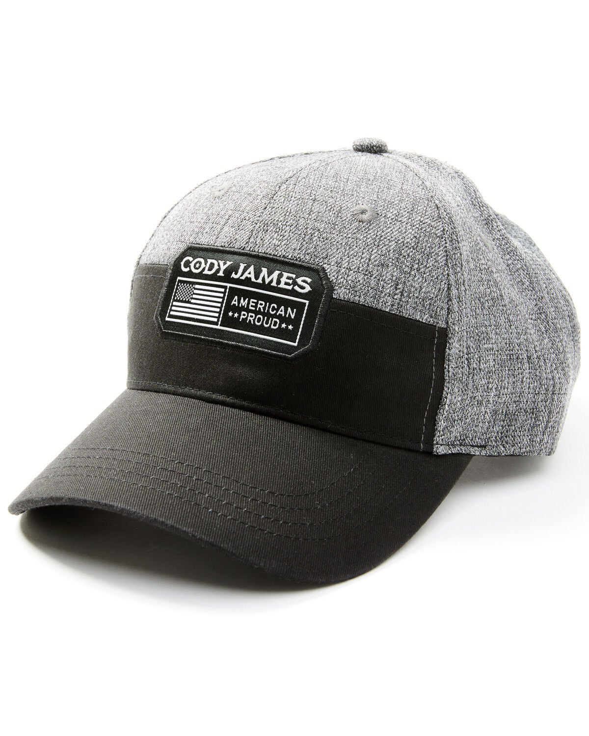 Cody James Men's American Proud Patch Ball Cap, Black, hi-res