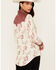 Image #4 - Panhandle Women's Western Print Long Sleeve Pearl Snap Western Shirt, Cream, hi-res