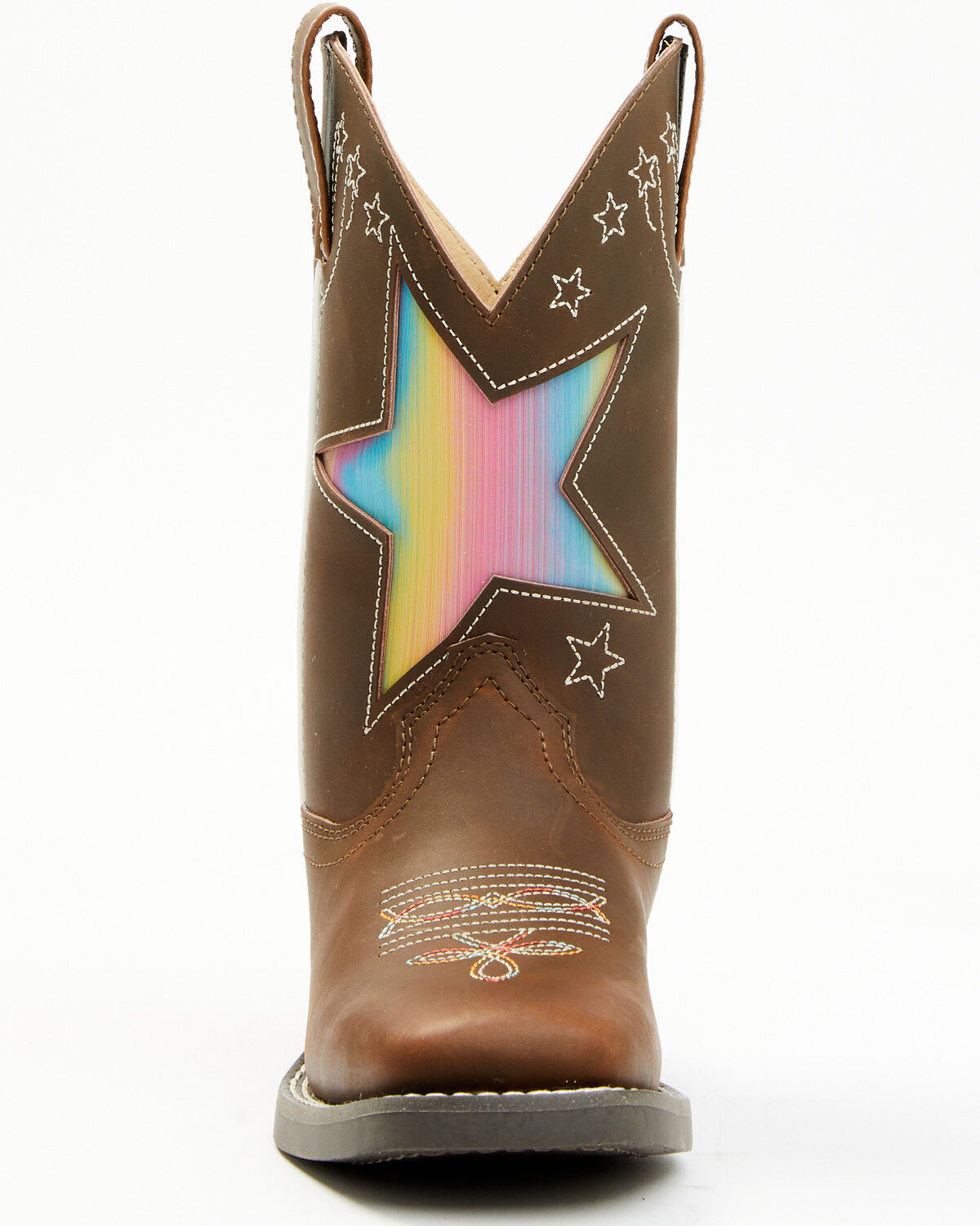 Image #4 - Shyanne Girls' Superstar Western Boots - Broad Square Toe, Brown, hi-res