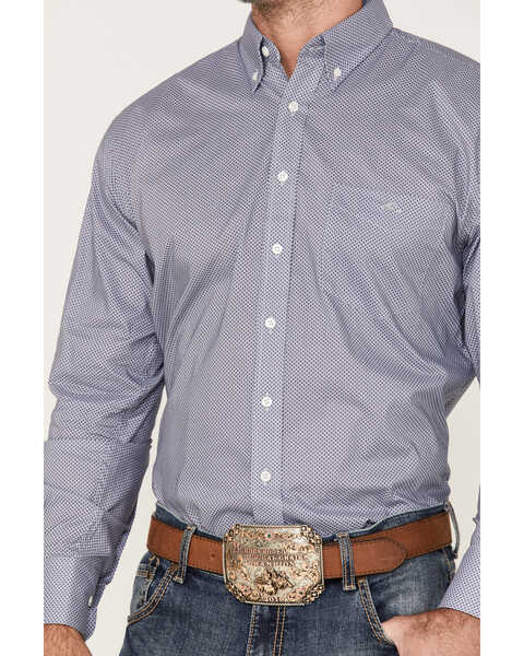 Image #3 - Resistol Men's Granite Geo Print Button Down Western Shirt , Blue, hi-res
