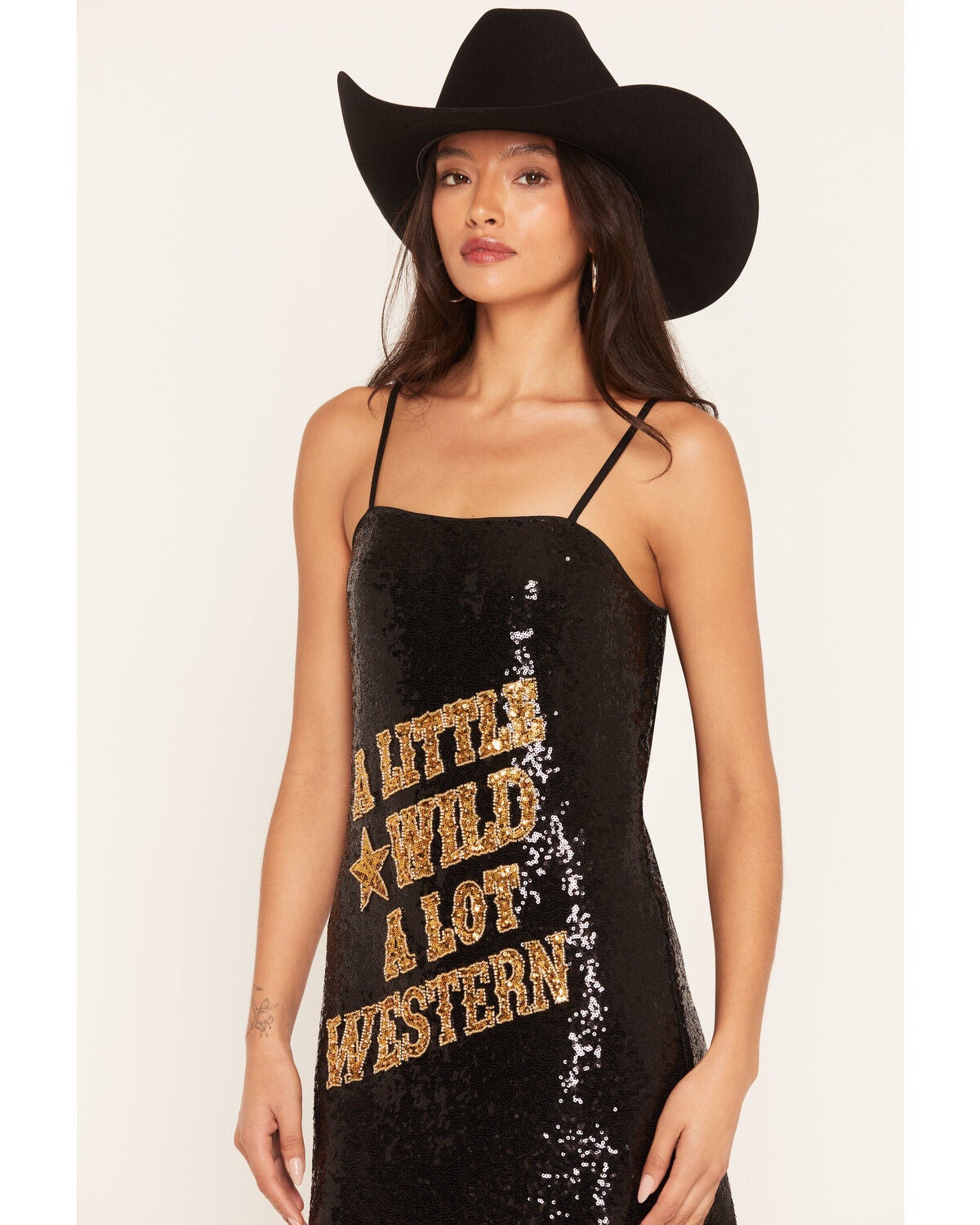 Image #3 - Wonderwest Women's Wild Western Sequins Mini Dress, Black, hi-res