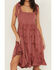 Image #3 - Wild Moss Women's Floral Embroidered Tie Strap Midi Dress, Rose, hi-res