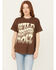Image #1 - Girl Dangerous Women's Wild Western Soul Relaxed Short Sleeve Graphic Tee, Brown, hi-res