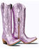 Image #1 - Lane Women's Smokeshow Metallic Tall Western Boots - Snip Toe, Lavender, hi-res