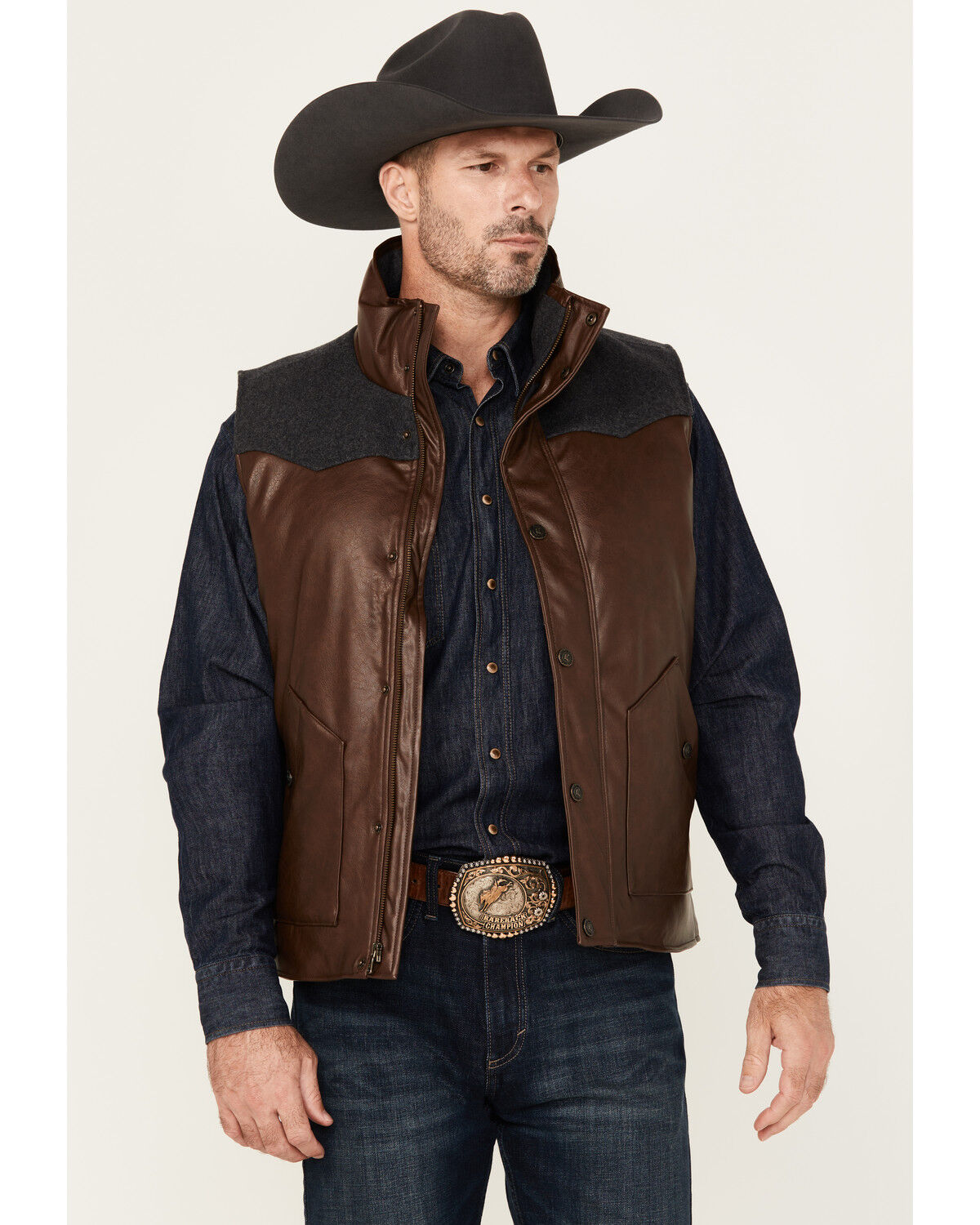 Image #1 - Cody James Men's Stillwater Ridge Puffer Vest, Brown, hi-res