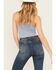 Image #4 - Fornia Women's Ribbed Lettuce Edge Brami, Light Blue, hi-res