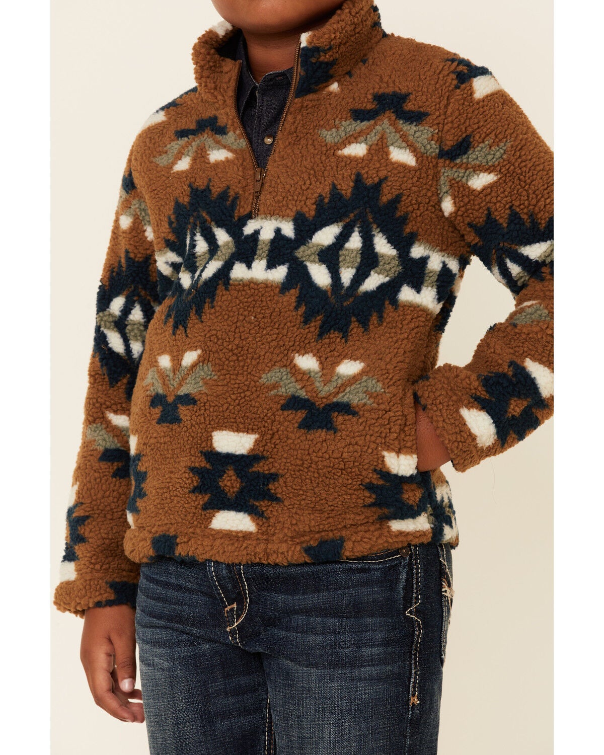 teal sherpa pullover