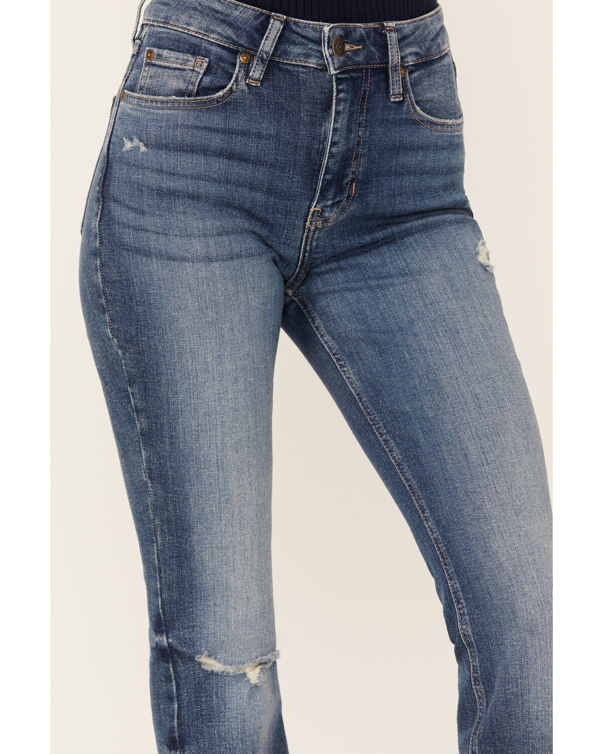 Image #2 - Cleo + Wolf Women's Kirkland Medium Wash High Rise Skinny Bootcut Stretch Denim Jeans, , hi-res