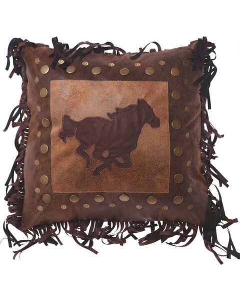 Image #1 - Carstens Brown Horse Rivet Pillow , Brown, hi-res