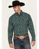 Image #1 - George Strait by Wrangler Men's Paisley Print Long Sleeve Button-Down Stretch Western Shirt, Black, hi-res
