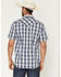 Image #4 - Moonshine Spirit&reg; Men's Desert Willow Plaid Print Short Sleeve Pearl Snap Western Shirt, Blue, hi-res