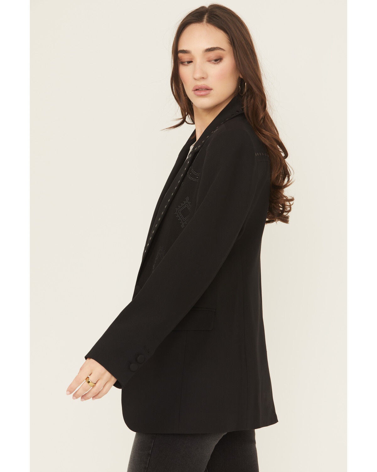 Image #2 - Ariat Women's After Party Embellished Blazer, Black, hi-res