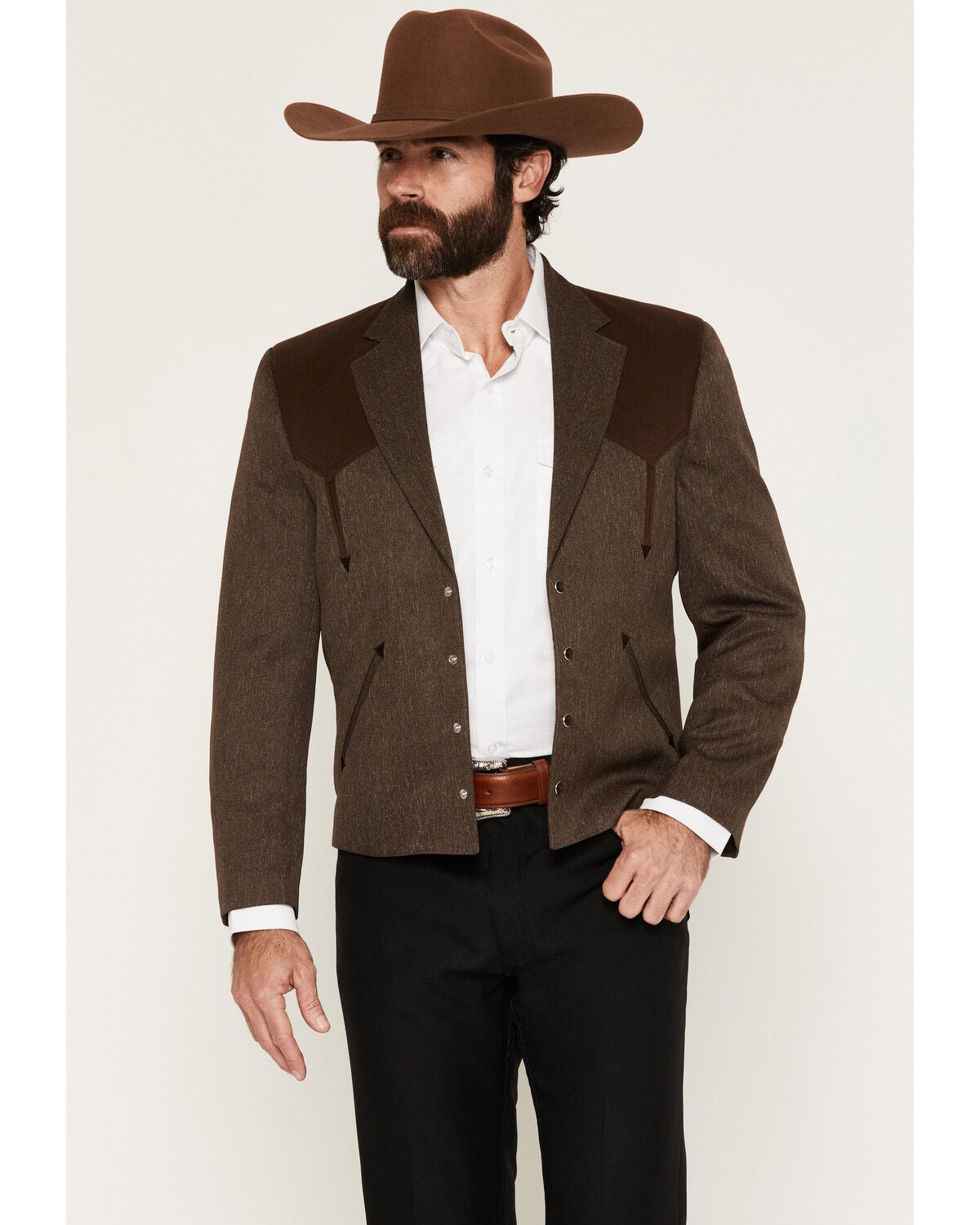 Image #1 - Circle S Men's Denali Snap Cropped Sportcoat, Brown, hi-res