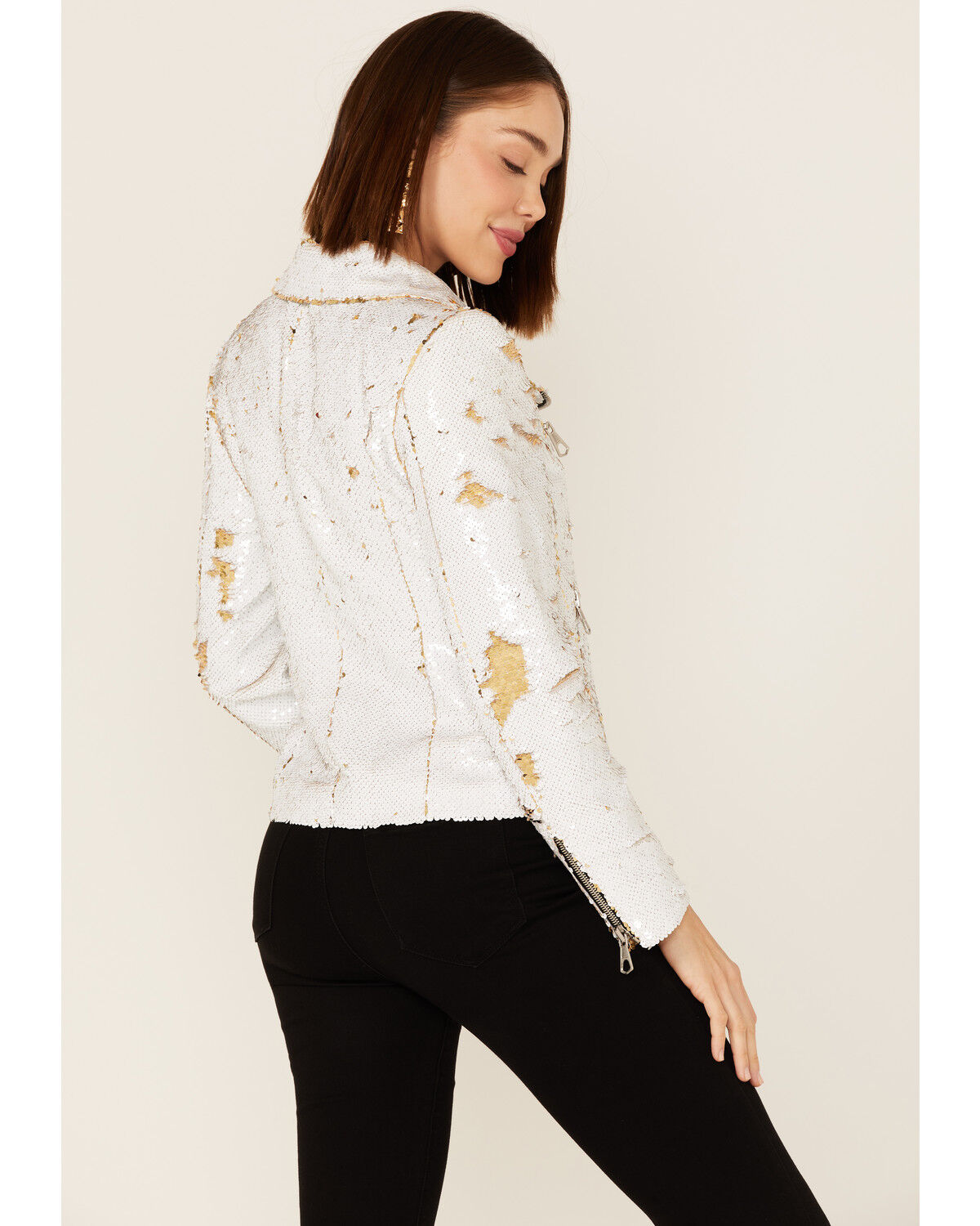 Image #4 - Any Old Iron Women's Sequined Moto Jacket, , hi-res