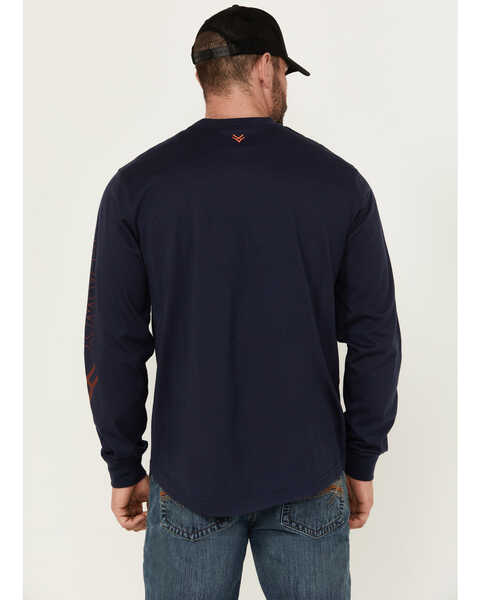 Image #8 - Hawx Men's Long Sleeve Knit Solid Logo Long Sleeve Work T-Shirt, Navy, hi-res