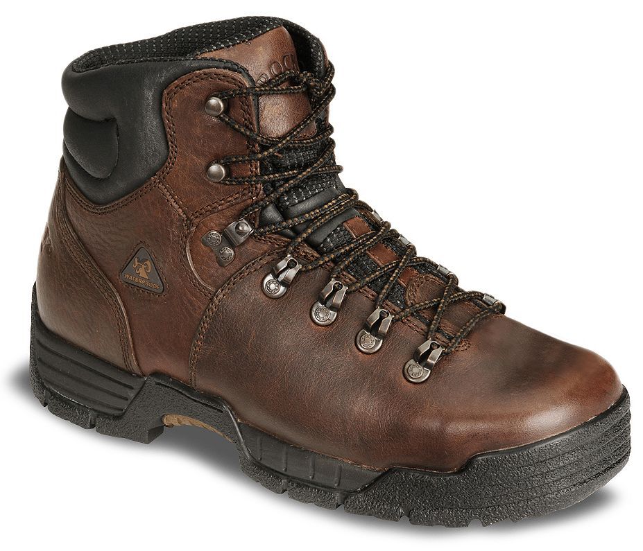 Rocky Men's 6" Mobilite Waterproof Work Boots - Steel Toe, Brown, hi-res