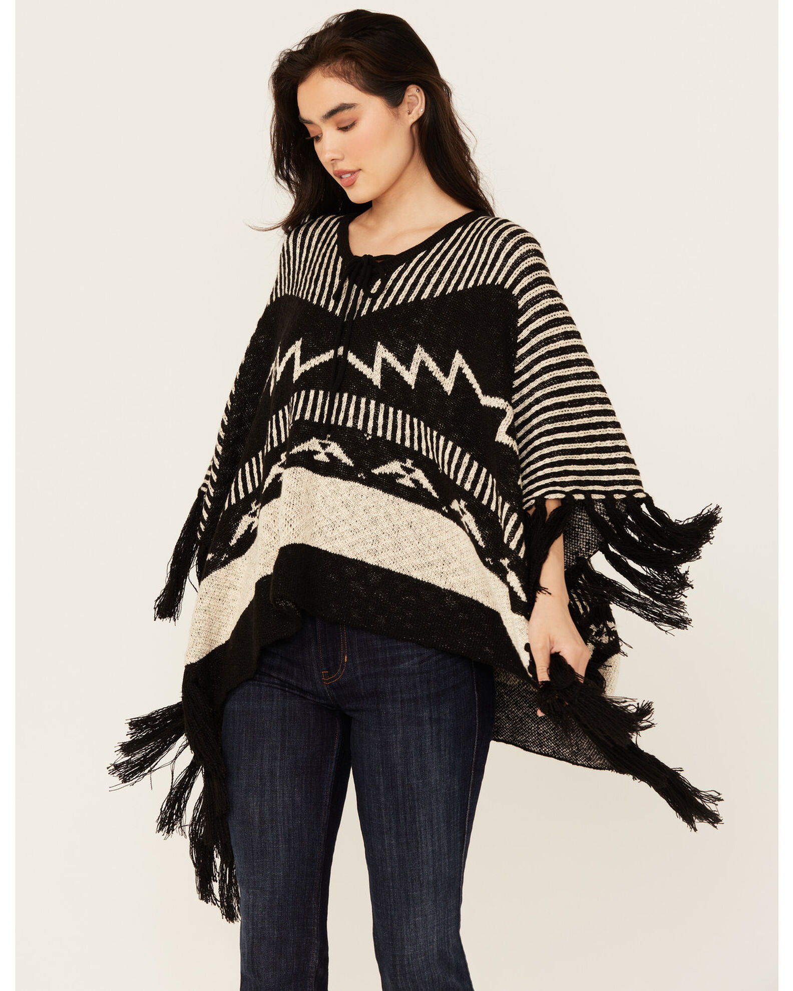 Criss cross poncho sweater new arrivals