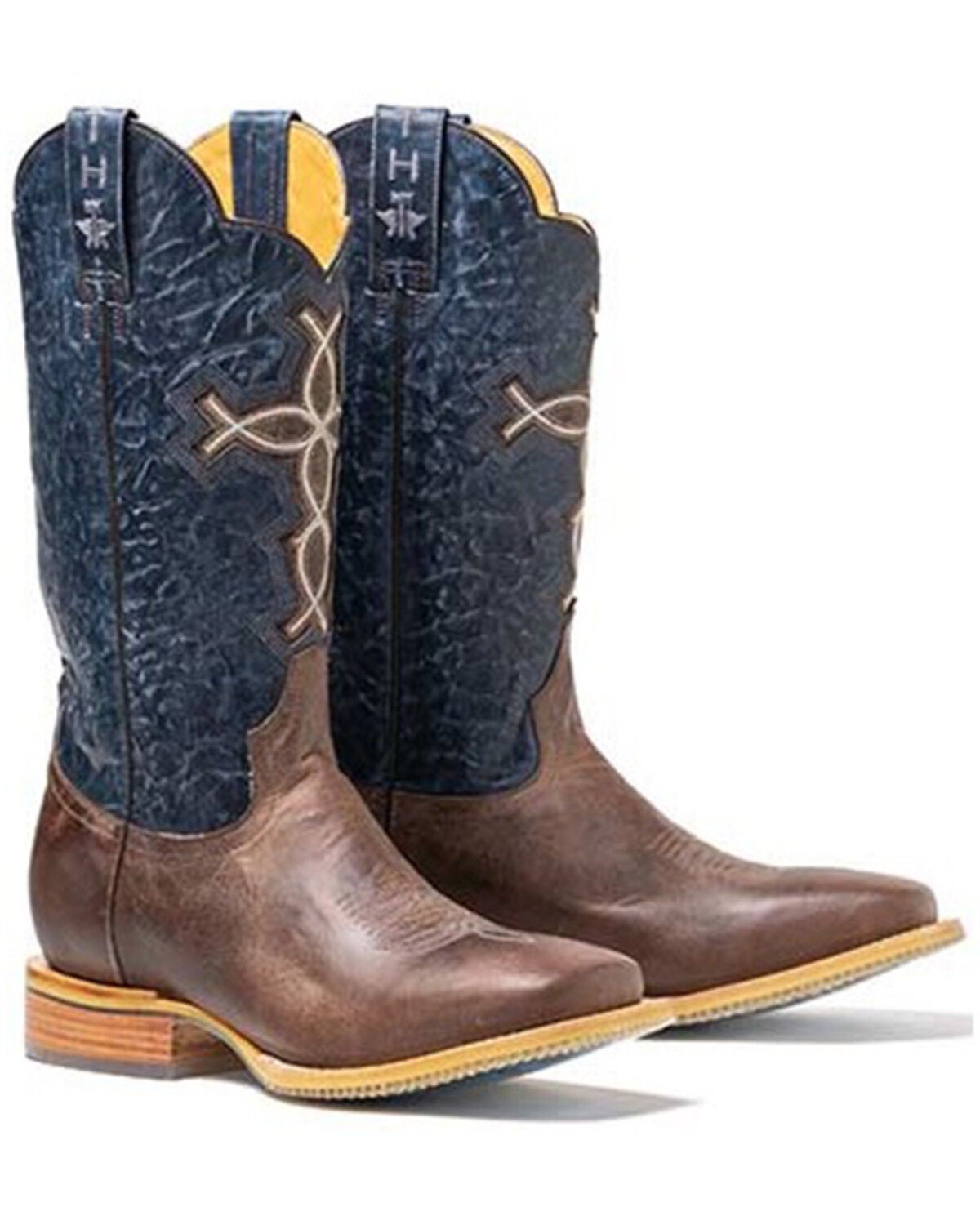 Tin Haul Men's Ichtus Cross Western Boots - Broad Square Toe, Brown, hi-res