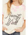 Image #3 - Rock & Roll Denim Girls' Howdy Y'all Short Sleeve Graphic Tee, Ivory, hi-res