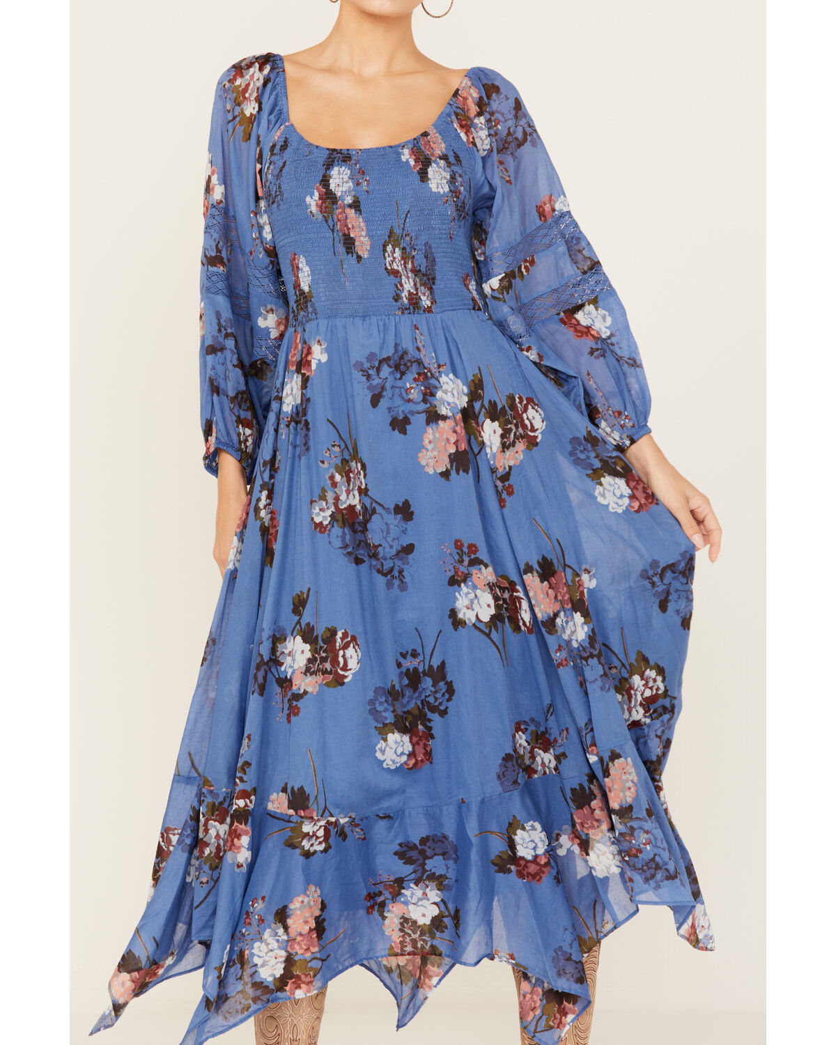 Image #3 - Free People Women's Morning Glory Floral Print Maxi Dress, Blue, hi-res
