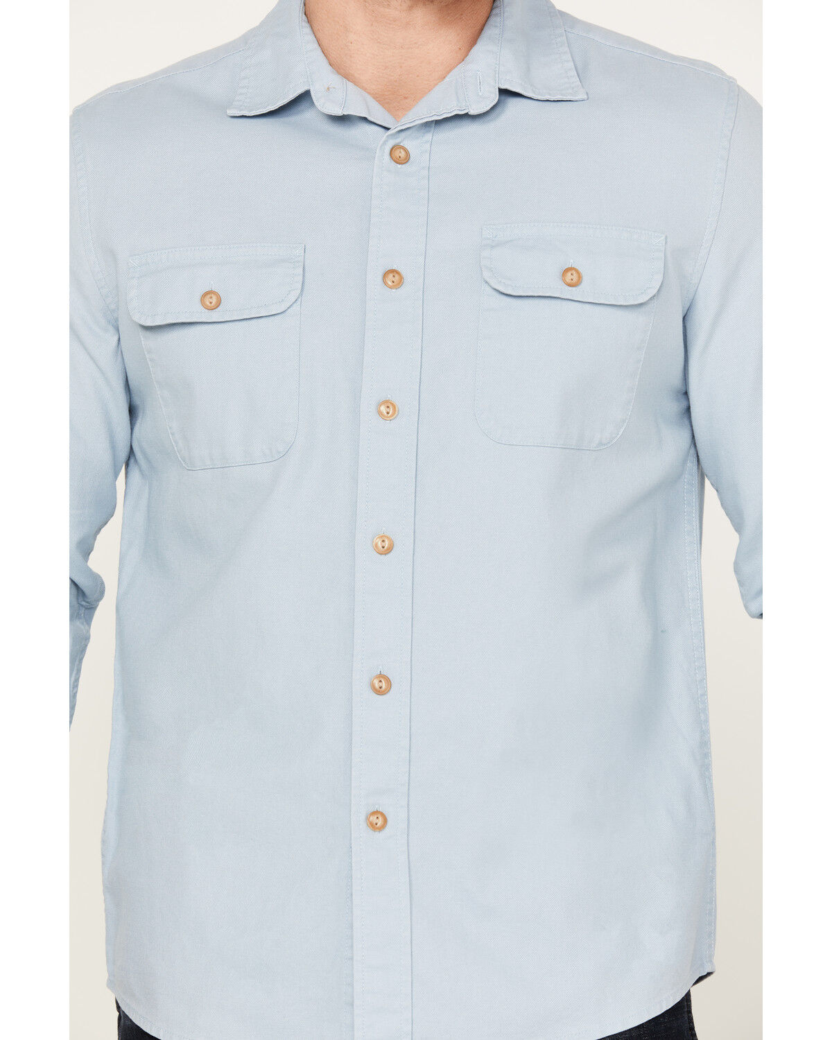 Image #3 - Pendleton Men's Beach Shack Solid Long Sleeve Button-Down Western Shirt, Blue, hi-res