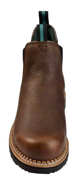 Georgia Boot Men's Romeo Waterproof Slip-On Work Shoes - Steel Toe, Brown, hi-res