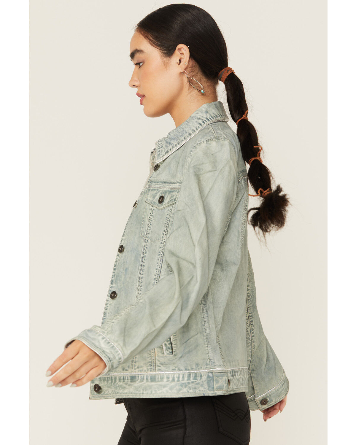 Image #2 - Scully Women's Trucker Jacket, Blue, hi-res
