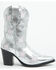 Image #2 - Dingo Women's Starburst Western Booties - Round Toe, Silver, hi-res