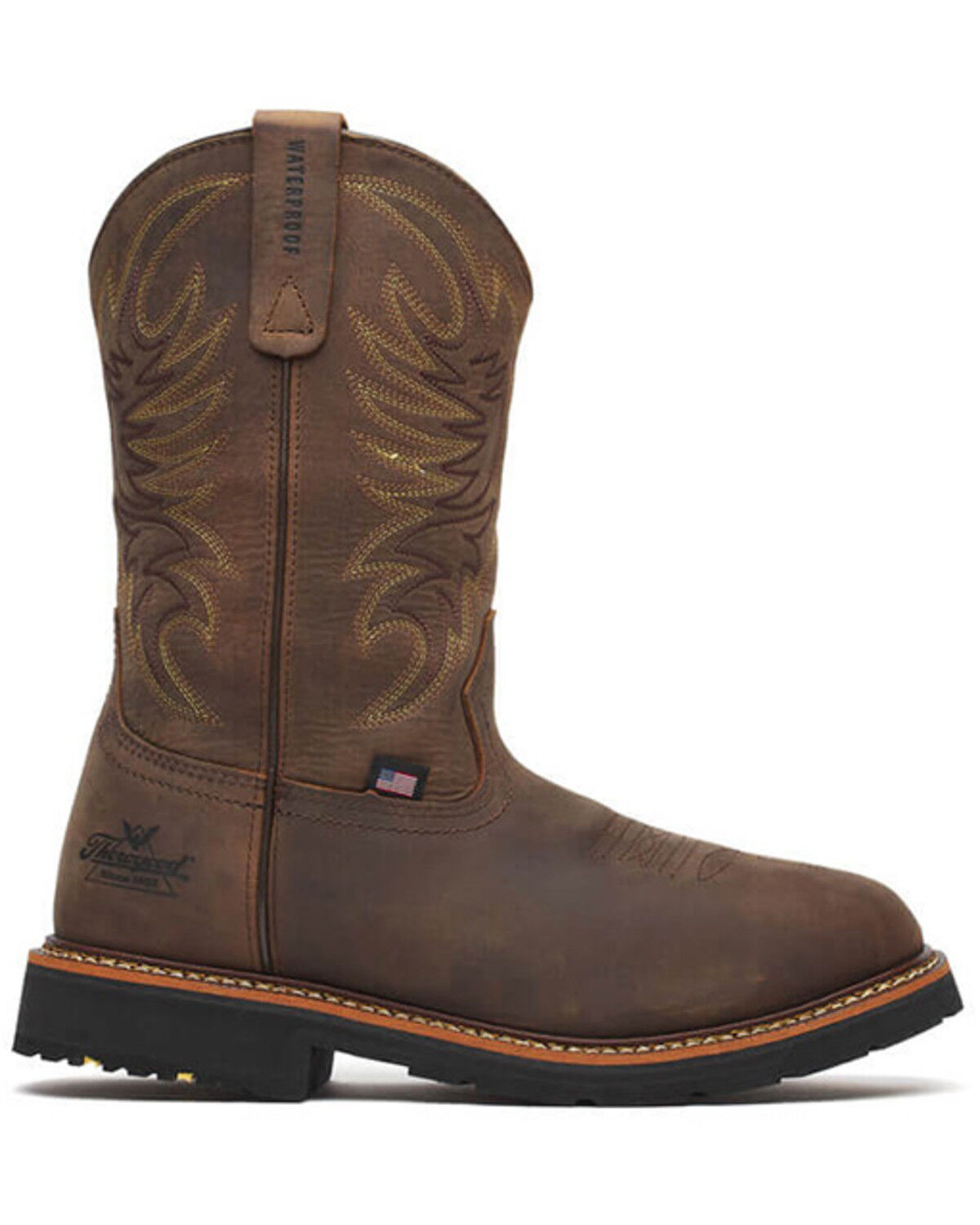 Image #2 - Thorogood Men's 11" Waterproof Wellington Work Boots - Composite Toe, Brown, hi-res