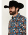 Image #2 - RANK 45® Men's Yaak Abstract Geo Print Long Sleeve Button-Down Stretch Western Shirt , Chocolate, hi-res