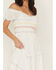 Image #3 - Wild Moss Women's Smocked Ruffle Sleeve Midi Dress, White, hi-res