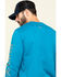 Image #5 - Hawx Men's Teal Sleeve Logo Long Sleeve Work T-Shirt, Teal, hi-res
