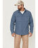 Image #1 - Brothers and Sons Men's Dobby Performance Long Sleeve Button-Down Western Shirt, Indigo, hi-res