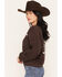 Image #3 - Wrangler Retro Women's Metallic Graphic Crew Neck Sweatshirt, Brown, hi-res