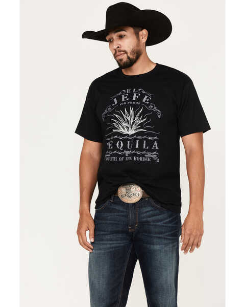 Cowboy Hardware Men's El Jefe Tequila Graphic T-Shirt , Black, hi-res