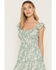 Image #2 - Ash & Violet Women's Floral Print Flutter Sleeve Midi Dress, Sage, hi-res