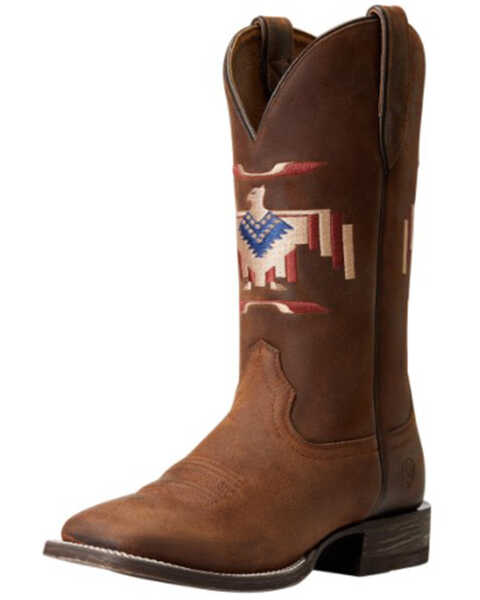Ariat Men's Curcuit Thunderbird Chimayo Embroidered Western Boots - Broad Square Toe , Brown, hi-res