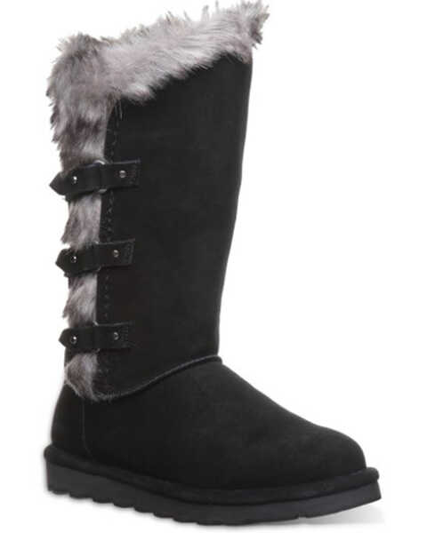 Bearpaw Women's Emery Pull-On Boots - Round Toe , Black, hi-res
