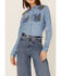 Image #3 - Kimes Ranch Women's KC Patched Denim Western Shirt, Indigo, hi-res