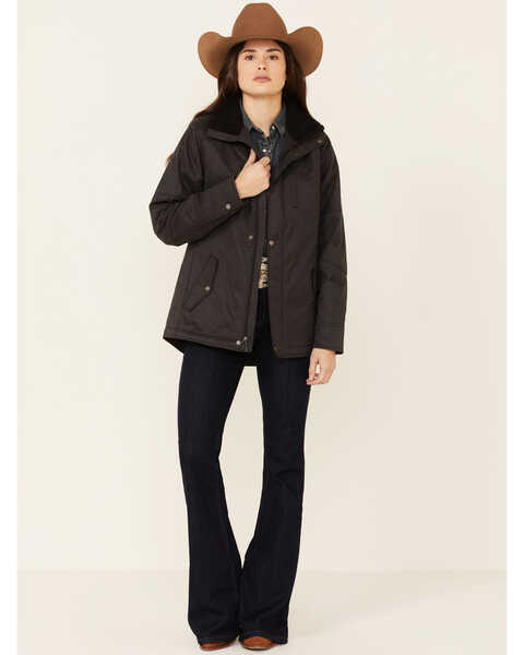 Image #4 - Ariat Women's R.E.A.L. Solid Grizzly Poly-Fill Canvas Jacket , Charcoal, hi-res