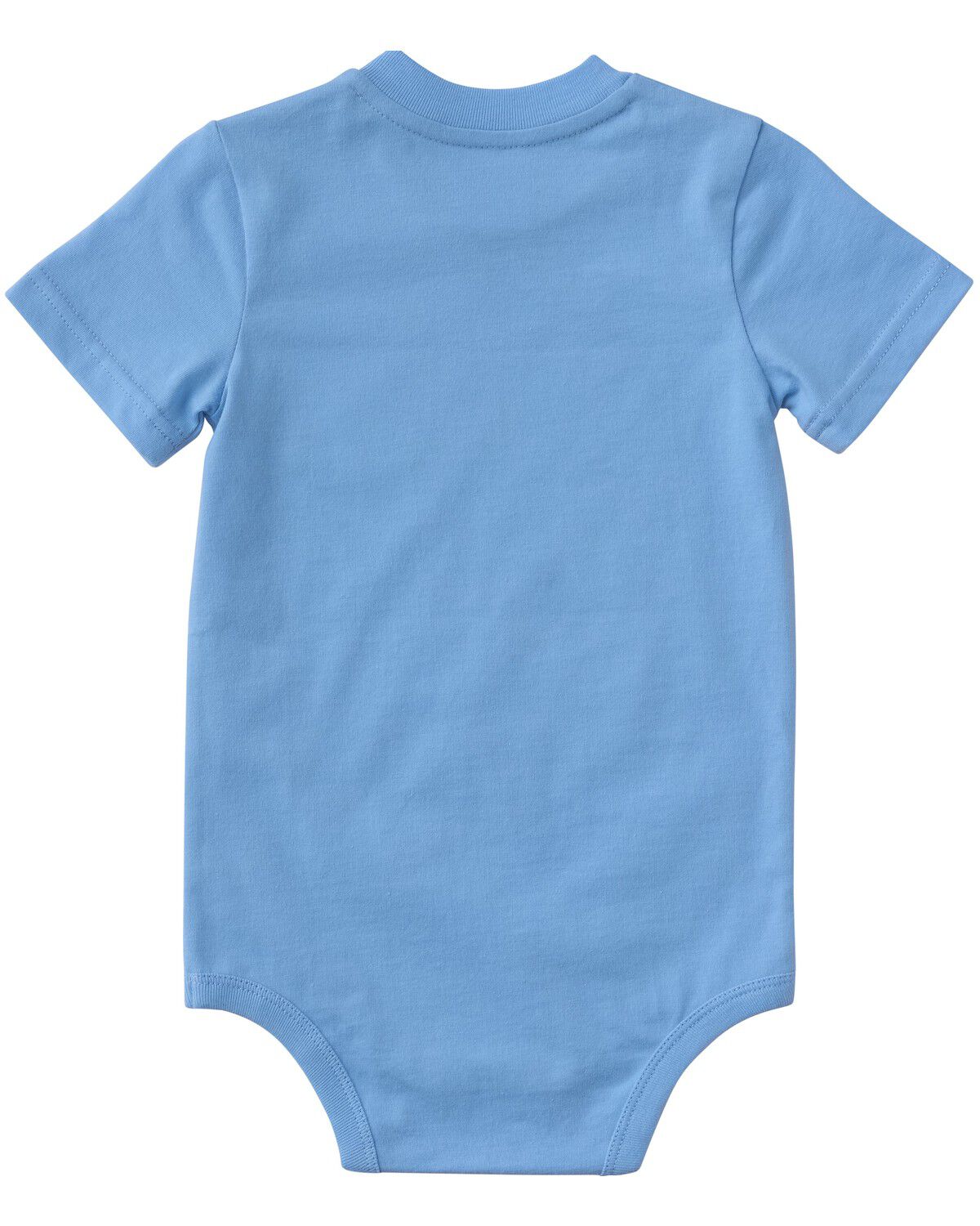 Image #2 - Carhartt Infant Boys' Solid Logo Short Sleeve Snap Onesie, Light Blue, hi-res