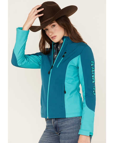 Image #2 - RANK 45® Women's Mabel Performance Softshell Jacket, Steel Blue, hi-res