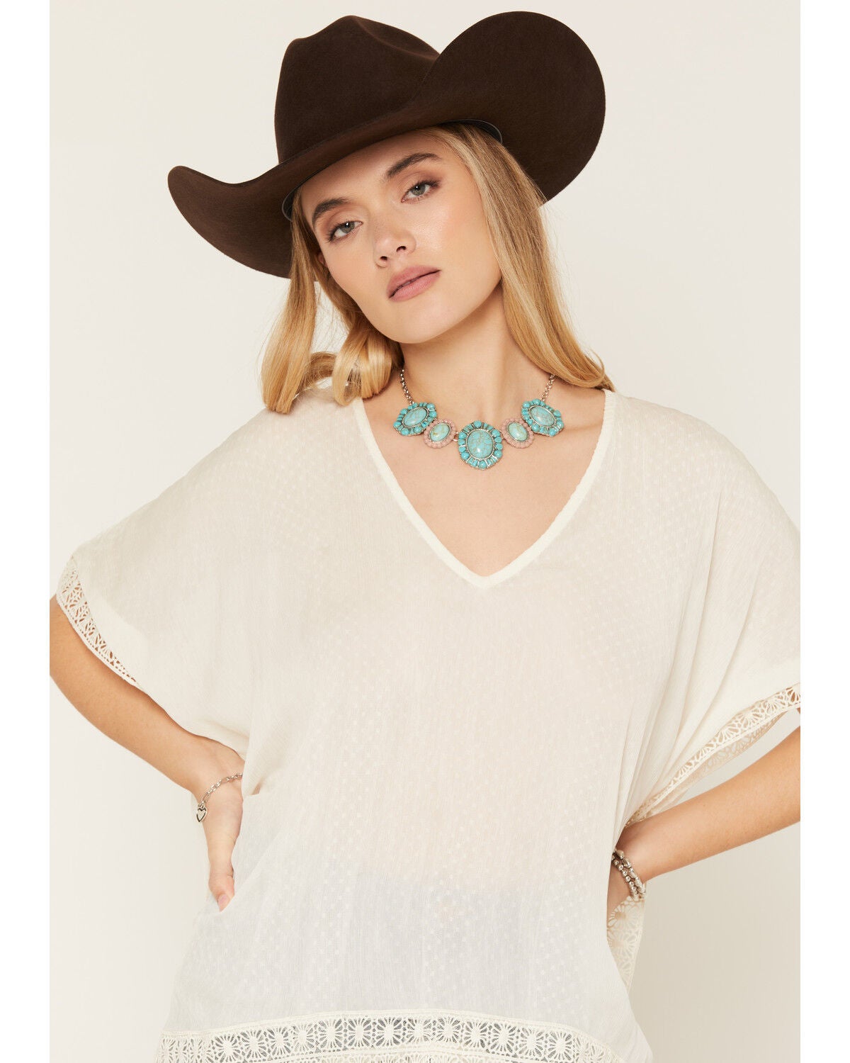 Image #1 - Shyanne Women's Station Statement Necklace, Silver, hi-res