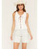 Image #1 - Miss Me Women's Lace-Up Ruffle Sleeveless Tank Top, White, hi-res